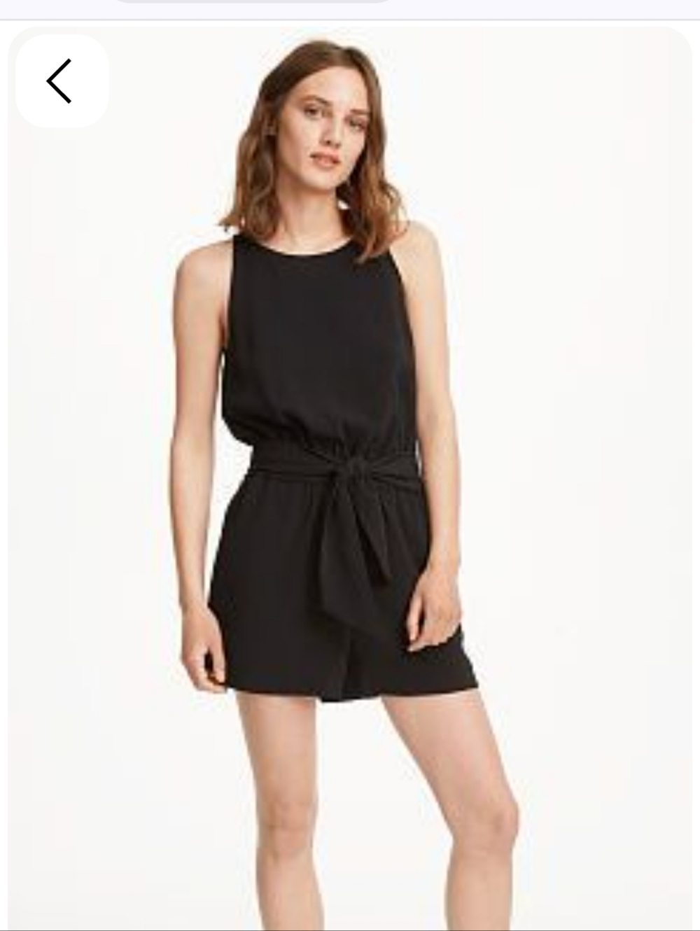 Club Monaco Black Tie-Waist Romper